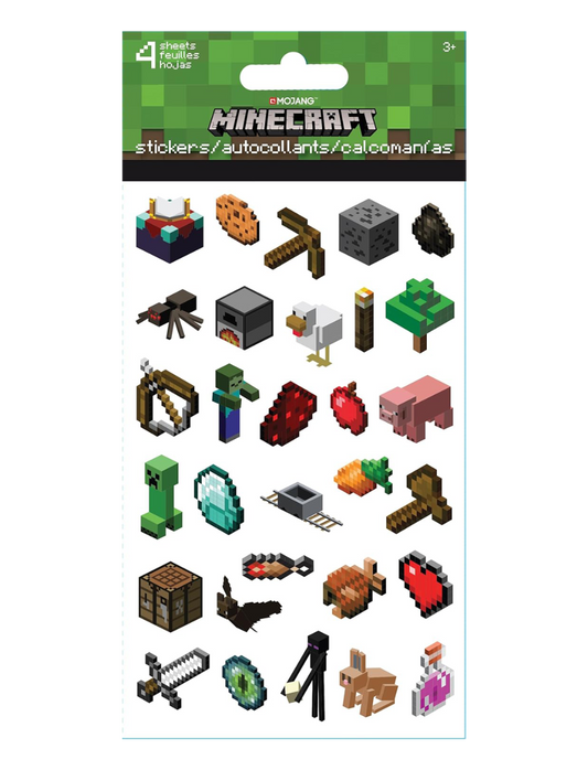 Minecraft Characters 4 Sticker Sheets for sale at chimploot.com
