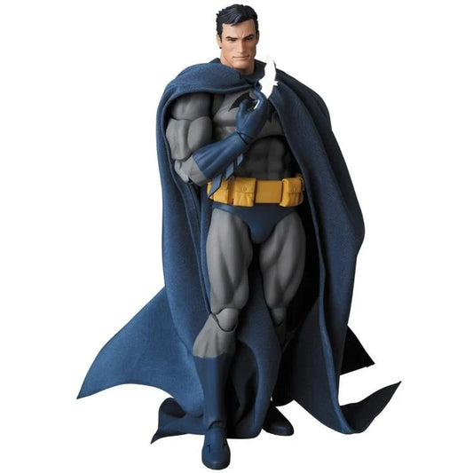 Mafex 105 Batman Superhero figure with a blue cape and gray suit on a white background