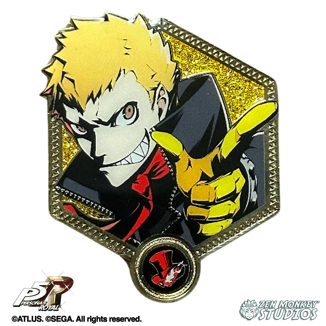 Golden Series 2: Persona 5 Royal Skull collectible Pin by zen monkey sudios available at chimploot.com