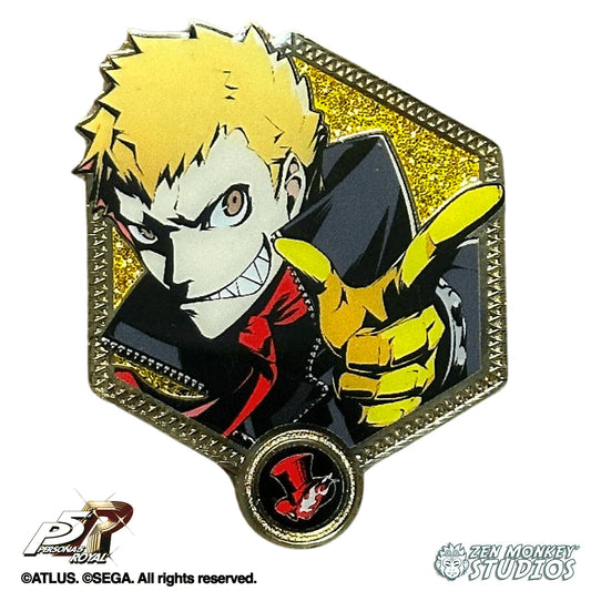 Golden Series 2: Persona 5 Royal Skull collectible Pin by zen monkey sudios available at chimploot.com