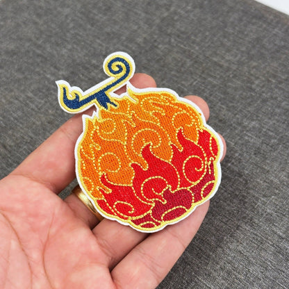 One Piece anime Mera Mera Fruit Iron-on Patch available at chimploot.com