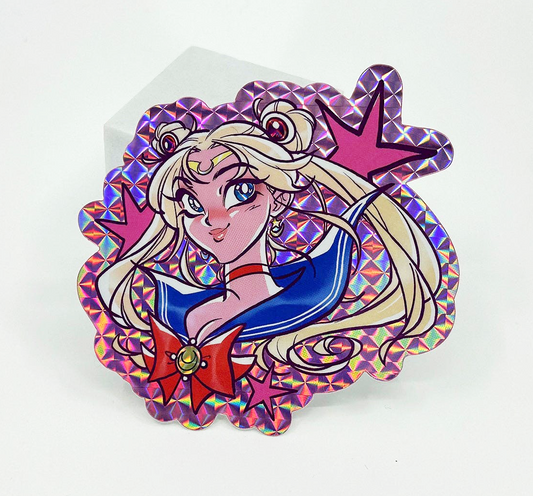 Sailor Moon - Sailor Scout Moon Prismatic Holographic Sticker by Babs Tarr