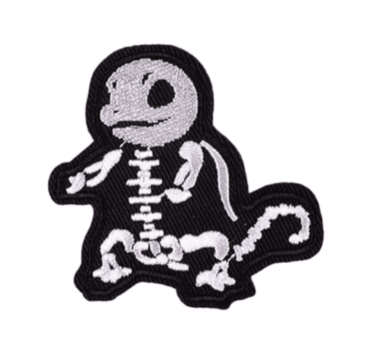 Skeleton pokemon squirtle patch on a white background