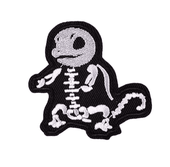 Skeleton pokemon squirtle patch on a white background