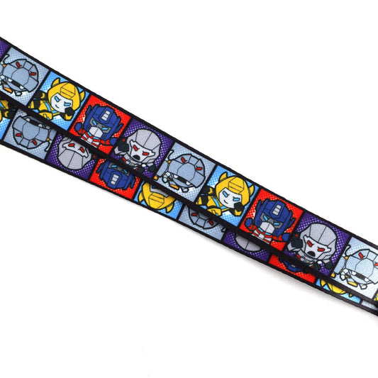 Lanyard with Transformers chibi cartoon characters pattern on a white background