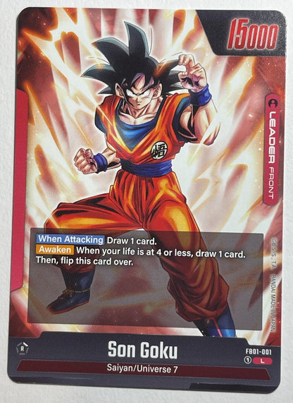 Dragon Ball Super: Son Goku - Awakened Pulse FB01-001 super saiyan blue tcg collectible trading card game available at Chimploot.com