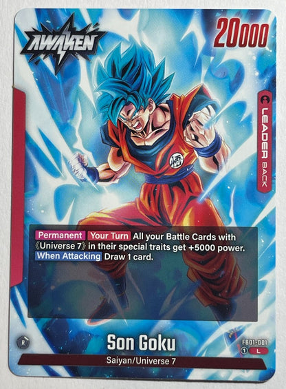 Dragon Ball Super: Son Goku - Awakened Pulse FB01-001 super saiyan blue tcg collectible trading card game available at Chimploot.com