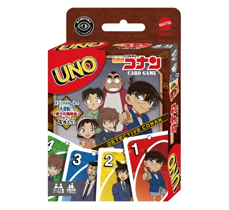 UNO card game packaging featuring Detective Conan characters on a white background